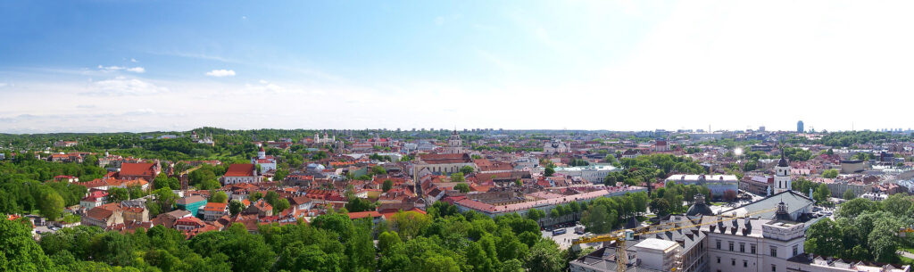 Vilnius panorama, Lithuania immigration destination