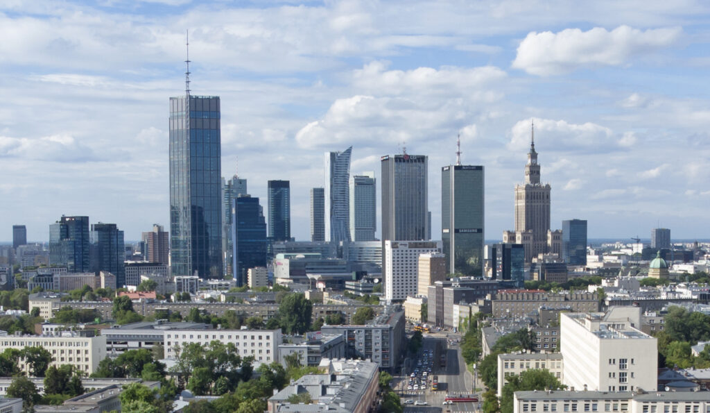 Warsaw skyline, Poland immigration destination