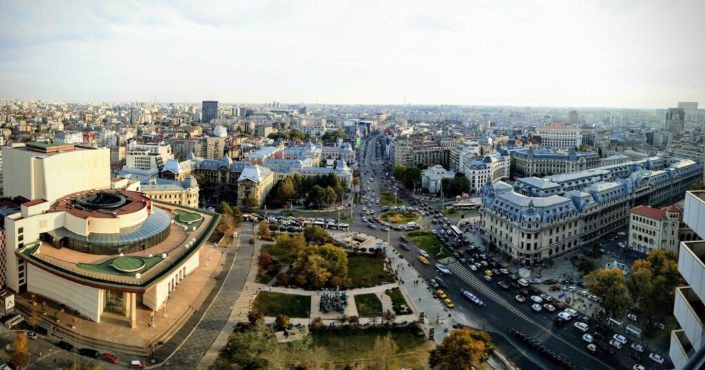 Bucharest city center, Romania immigration destination
